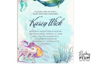 Sea Creature Baby Shower Invitations Ocean Baby Shower Invitation Whale Baby Shower Invitation