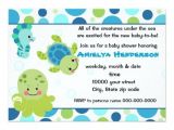 Sea Creature Baby Shower Invitations Under the Sea Baby Shower Invitations