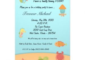 Sea Life Birthday Party Invitations 5×7 Sea Life Ocean Fish Birthday Party Invitation 5 Quot X 7