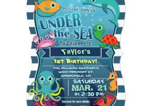 Sea Life Birthday Party Invitations Colorful Kid 39 S Sea Life Birthday Party Invitation Zazzle