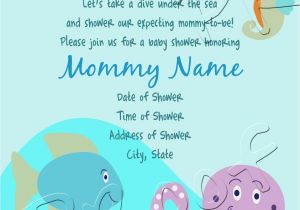 Sea themed Baby Shower Invitations Fanci Prints by Tiffany Ocean themed Baby Shower Invitation