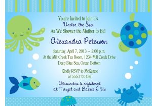 Sea themed Baby Shower Invitations Under the Sea Baby Shower Invitation Printable Digital