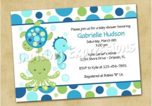 Sea themed Baby Shower Invitations Under the Sea themed Baby Shower Invites