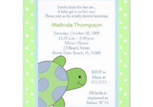 Sea Turtle Baby Shower Invitations Happy Sea Turtle Green Baby Shower Invitation 11 Cm X 14