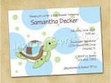 Sea Turtle Baby Shower Invitations Items Similar to Sea Turtle Baby Shower Invitations In