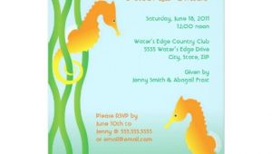 Seahorse Baby Shower Invitations Tranquil Seahorses Baby Shower Invitation 5 X 7