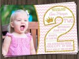 Second Birthday Party Invitations Pink and Gold 2nd Birthday Invitations Second by Puggyprints