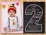 Second Birthday Party Invitations Second Birthday Invitation Chalkboard 2nd Birthday Invite