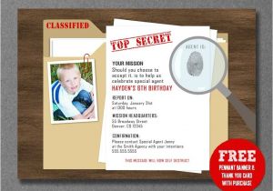 Secret Agent Party Invitations Free Secret Agent Spy Detective Birthday Invitation Printable