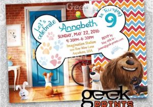 Secret Life Of Pets Party Invitations Sale Pets Movie theme Birthday Invitation Custom