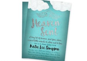 Sent From Heaven Baby Shower Invitations Heaven Sent Baby Shower Invitation Boy Baby Shower