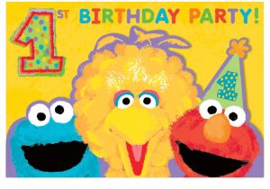 Sesame Street 1st Birthday Photo Invitations Sesame Street 1st Birthday Invitations Birthdayexpress Com