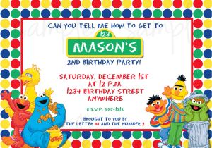 Sesame Street 1st Birthday Photo Invitations Sesame Street Birthday Invitation Elmo Birthday Invitation