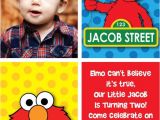 Sesame Street 2nd Birthday Invitation Wording Custom Elmo Inspired Birthday Party Invitations or Thank