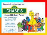 Sesame Street 2nd Birthday Invitation Wording J Settar Design Sesame Street Birthday