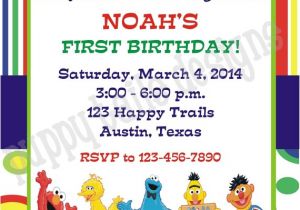 Sesame Street Birthday Party Invitations Personalized Custom Printed Sesame Street Birthday Party by