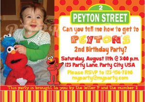 Sesame Street Birthday Party Invitations Personalized Elmo & Sesame Street Birthday Invitation Custom by