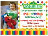 Sesame Street Birthday Party Invitations Personalized Sesame Street Birthday Invitation Primary Colors Custom