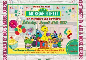 Sesame Street Birthday Party Invitations Personalized Sesame Street Birthday Invitation Printable Personalized