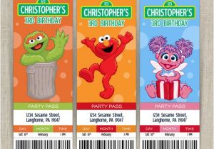 Sesame Street Customized Birthday Invitations Personalized Sesame Street Birthday Ticket Invitation Cards