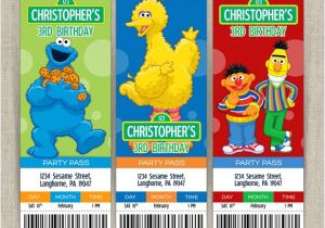 Sesame Street Customized Birthday Invitations Personalized Sesame Street Birthday Ticket Invitation Cards