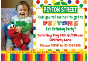 Sesame Street Customized Birthday Invitations Sesame Street Birthday Invitation Primary Colors Custom