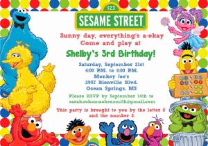 Sesame Street Party Invitations Personalized Sesame Street Birthday Invitations Birthday Party