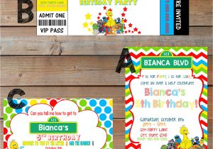 Sesame Street Party Invitations Personalized Sesame Street themed Party Invitations Personalized and
