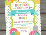 Sewing Party Invitations Cute as A button Birthday Invitation Sew Cute Birthday