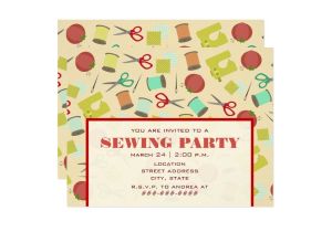 Sewing Party Invitations Retro Inspired Sewing Party Invitation Zazzle