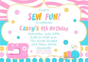 Sewing Party Invitations Sewing Birthday Party Invitation Sewing Party Invitation