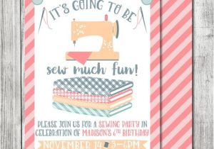 Sewing Party Invitations Sewing Party Birthday Invitation Sewing Birthday Invite