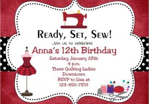 Sewing Party Invitations Sewing Party Birthday Invitation Sewing Birthday