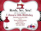 Sewing Party Invitations Sewing Party Birthday Invitation Sewing Birthday Sewing