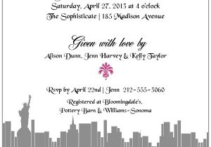 Sex In the City Bridal Shower Invitations Enchanted New York City Bridal Shower Invitations