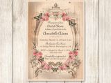 Shabby Chic Wedding Shower Invitations Shabby Chic Bridal Shower Invitation Vintage Pink Roses and