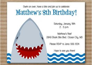 Shark Birthday Invitation Template Shark Invitation Shark Party Invitation Shark Birthday