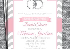 She Said Yes Bridal Shower Invitations She Said Yes Invitation Printable or Printed with Free