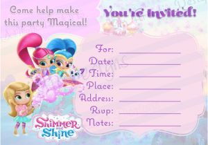 Shimmer and Shine Birthday Invitation Template Instant Download Shimmer and Shine Fill In the Blank