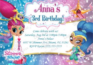 Shimmer and Shine Birthday Invitation Template Shimmer and Shine Birthday Invitation Kustom Kreations