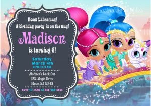 Shimmer and Shine Birthday Invitation Template Shimmer and Shine Birthday Invitation Printable Digital