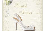 Shoe Bridal Shower Invitations Chic Shoe & Bouquet Bridal Shower 5 25×5 25 Square Paper