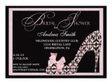 Shoe Bridal Shower Invitations Pink Damask Shoe Bridal Shower Invitation 5" X 7