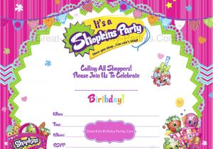 Shopkins Birthday Invitation Template Free Shopkins Birthday Party Shopkins Party Printable