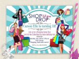 Shopping Party Invitation Girls Day Out Invitation Shopping Birthday Invitation Mall