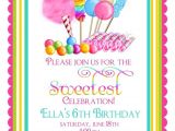 Shopping Party Invitation Wording Candy Invitations Sweet Shop Birthday Party Invitations
