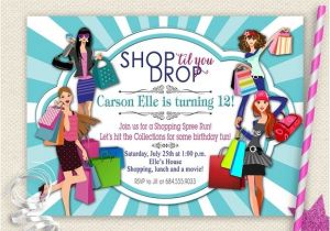 Shopping Party Invitation Wording Girls Day Out Invitation Shopping Birthday Invitation Mall