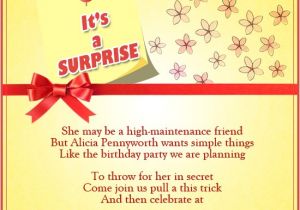 Shopping Party Invitation Wording Invitation for Surprise Birthday Party Wording Images