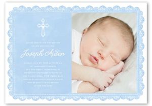 Shutterfly Baptism Invitations Delicate Lace Boy 5×7 Invitation Card