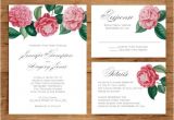 Simple and Elegant Wedding Invitation Template Printable Wedding Invitation Template Set Floral Wedding